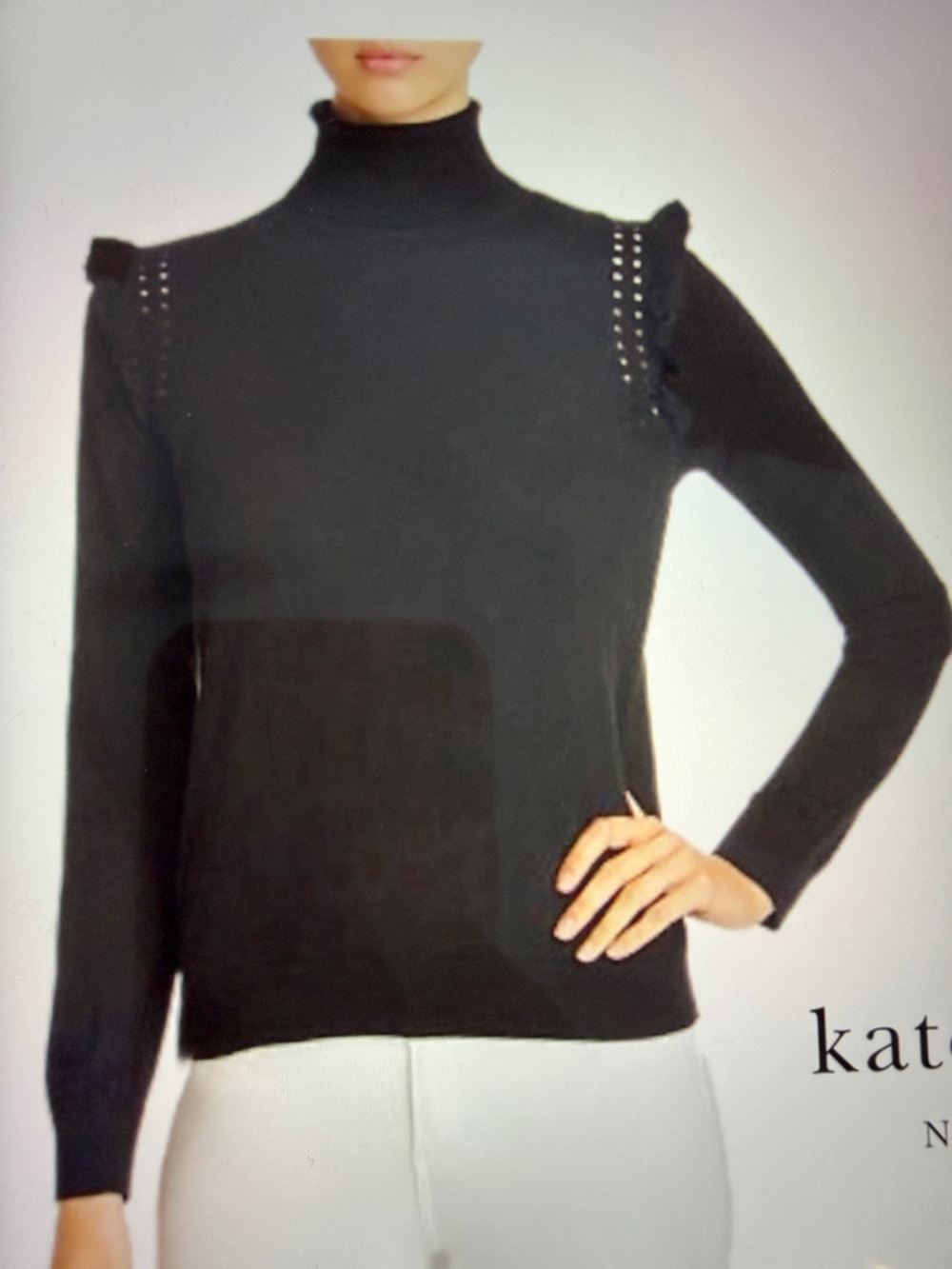 Kate Spade Cashmere Blend Black Turtleneck, XS